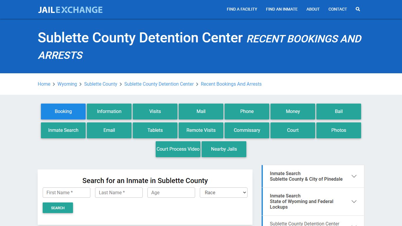 Sublette County Detention Center Recent Bookings And Arrests
